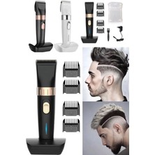 Munico Standlı Şarjlı Berberlere Özel Uzun Şarj Süreli Güçlü Saç Sakal Tıraş Makinesi Bakım Seti Taraklı
