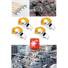 Munico 4 Adet Depremde ve Acil Afetlerde Paslanmaz Çelik Metal Düdük Akıllı Yüksek Desibelli Deprem Bölgesi