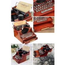 Munico Yaratıcı Metal Şık Ev Müzik Klasik Daktilo Dekor Masaüstü Müzik Kutusu Ahşap Mo  ile Pratik Kullanım