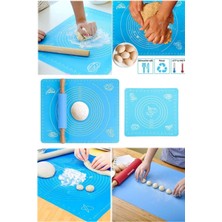 Munico 40 x 50 cm Silikon Hamur Yuvarlama Şekillendirme Ölçü Belirleyen Orta Boy Hamur Matı Mutfak Ekipman