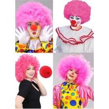 Munico Rengarenk Cosplay Cadılar Bayram Hayranları Için Peruk Renkli Patlayan Palyaço Peruk + Palyaço Burnu