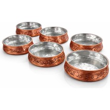 El Yapımı Işlemeli Bakır Çerezlik, Kahvaltılık Seti 6'lı