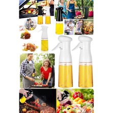 Munico 2 Adet Büyük Boy Siyah 200 ml Sprey Yağdanlık Barbekü Sofra Sprey Püskürtme Limonluk Yağdanlık Beyaz