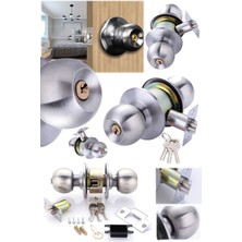 Munico Düğmeli Takımı Kapı Anahtarlı 3 Çelik Kapı Oda Kilitli Küre Kolu Yuvarlan Seti Kol  Için Ideal Seçim