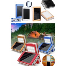 Munico Kolay Şarj Olan Kendi Kendine Şarj Olan Güneş Enerjili USB Solar Powerbank 12.000 Mah Ledli Fenerli