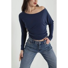 DESIGN AND ME Desıgn And Me Kayık Yaka Modal Bluz