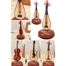 Munico Saz Enstrüman Mini Müzik Kutusu Eğlenceli Müzikli Dekoratif Dönen Müzik Aleti Şık Telli Müzikal