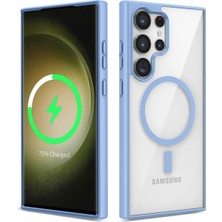 ZM Store Galaxy S23 Ultra Uyumlu Kılıf M-Safe Özellikli Sert Şeffaf Silikon Ege Kapak