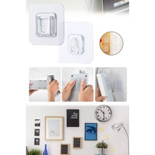 Munico 10 Adet Çift Taraflı Yapışkan Duvar Kancası Güçlü Şeffaf Vantuz Mutfak Banyo Askı Tutucu