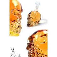 Munico Alkol ve Meşrubat Içecek Dekoratif Crystal Head Kuru Kafa Cam Şişesi 550 ml Büyük Boy Luxury Sürahi
