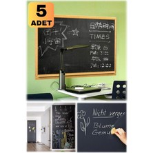 Munico 5 Adet Okul 200 x 60 cm Folyo Tahta Dershane Için Heryere Yapışabilir Tebeşirli Kara Tahta Stickerı