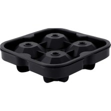 Epilons 1 Adet Elmas Şekilli 4 Lü Buz Kalıbı Kapaklı Silikon Kokteyl Kahve ve Sunum Buz Yapma Seti