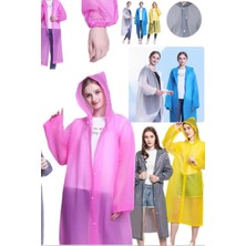 Munico Pembe Kapüşonlu Şık Su Geçirmez Cebe Sığan Ömürlük Yıpranmaz Yağmurluk Unisex Tüm Bedenlere Uyumlu