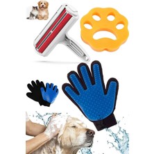 Munico 3 Parça Giysi Kıyafet Tiftik Pamuk Tüy Toplayıcı Çift Taraflı Fırça Elbise Bakım Fırçası Set Eldiven