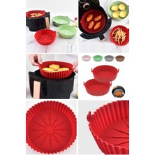 Munico Tüm Yeniden Kullanılabilir Hava Fritöz Silikon Tencere Kabı Fırın Airfryer & Mikrodalga Için Uyumlu