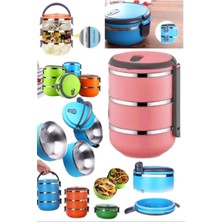 Munico Pembe Paslanmaz Çelik 3 Bölmeli Sefer Tası Yemek Sıcak Tutan Saklama Kabı Tutacaklı Okul Iş Beslenme