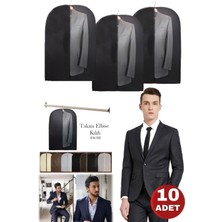 Munico 10 Adet Siyah Takım Elbise Kılıfı Takım Elbiselerinizi Daha Uzun Koruyun Askı Kırışma Toz Engelleme