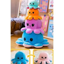 Munico Pembe Mavi Ahtapot Yastık Çevirdikçe Trip Değiştiren Eğlenceli Yastık