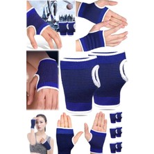 Munico Kompresyon Bilek Destek Kıskacı Spor Bileklik 1 Çift Avuç Içi Tenis Voleybol Halter El Desteği Mavi