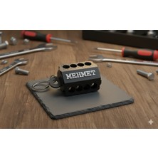 TriVox3D Kişiye Özel Isim Yazılabilen V8 Motor Şeklinde Anahtarlık