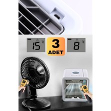 Munico 3 Adet Masa Üstü Su ile Çalışan Akıllı Soğutucu Fan Mini Klima Profesyonel Oda Gamer Soğutucu Set