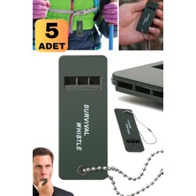 Munico 5 Adet Anahtarlık Yüksek Desibel Pro Hayatta Kalma Düdüğü 3 Frekanslı Düdük Acil Düdük