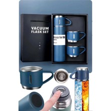 Munico Çelik Kamp Piknik Için Ideal 3 Bardaklı 500ML Termos Sıcak ve Soğuk Tutan Kahve Çay Içecek Termosu