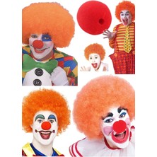Munico Cadılar Bayram Hayranları Için Peruk Renkli Patlayan Palyaço Peruk + Palyaço Burnu Rengarenk Cosplay