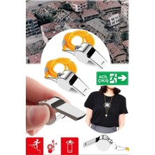 Munico 2 Adet Deprem Yüksek Sesli Metal Düdük S.o.s Hayatta Kalma Düdüğü Kurtulma Adet ve Deprem Acil Düdük