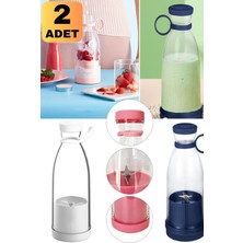 Munico Edilebilir Meyve Elektrikli Şarj USB Adet Sıkacağı Mini Meyve Blender Blenderı 2 Şişe Taşınabilir