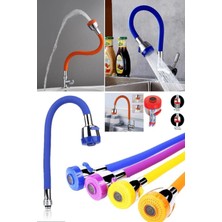 Munico Mavi Silikon Her Yöne Döner Mutfak Musluğu Difüzör Adaptörü Jel Başlık Esnek Renkli Musluk Gövdesi