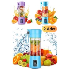 Munico 2 Adet 380 ml Smoothie Blenderı Mini Mutfak Robotu Kişisel Blender USB Mevye Sıkacağı Shaker Seti