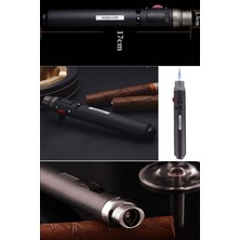 Munico Profesyonel Puro Çakmağı Turbo Rüzgar Geçirmez Şık Gazlı Puro Pipo Jet Çakmağı