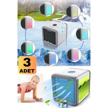 Munico 3 Adet Soğutucu Fan Cihazı Masaüstü Oda Ev Ofis Mini Otomatik Soğutucu Klima Fan Cihazı Portatif