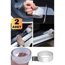 Munico 2 Adet Araba Bagaj Kapı Eşiği Tampon Çizik Önleyici Şeffaf Bant Oto Darbe Koruyucu Bant Kolay Takma