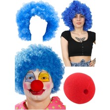 Munico Palyaço Peruk + Palyaço Burnu Rengarenk Cosplay Cadılar Bayram Hayranları Için Peruk Renkli Patlayan