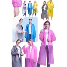 Munico Ömürlük Pembe Kalın Waterproff Katlanabilir Kapüşonlu Yağmurluk Açık Hava Etkinlikleri Unisex Cepboy