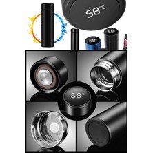 Munico Kamp Doğa Yürüyüş Asker Outdoor LED Derece Gösteren Isı Tutucu Termos Siyah Paslanmaz Çelik Dijital