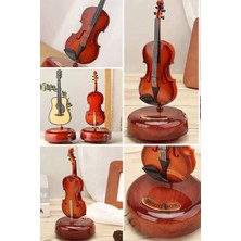 Munico Keman Enstrüman Mini Müzik Kutusu Eğlenceli Müzikli Dekoratif Dönen Müzik Aleti Şık Telli Müzikal