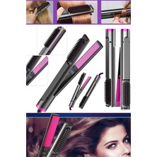 Munico 3 In 1 Arada Elektrikli Saç Düzleştirici Fırça Tarak Islak ve Kuru Saç Düzleştirme Plaka Düz Seramik