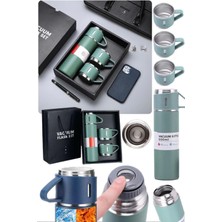 Munico Sıcak ve Soğuk Tutan Kahve Çay Içecek Termosu Çelik Kamp Piknik Için Ideal 3 Bardaklı 500ML Termos