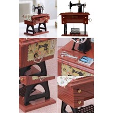 Munico Hediyelik Retro Dekor Müzik Kutusu Mini Dikiş Makinesi Tarzı Mekanik Doğum Günü Hediye Masası Dekoru