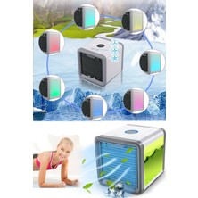 Munico Masa Üstü Su ile Çalışan Akıllı Soğutucu Fan Mini Klima Profesyonel Oda Gamer Ofis Fanı Soğutucu Set