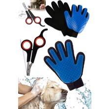 Munico 2 Parça Özel Taraklı Tüy Toplama Eldiveni Tırnak Makas Seti Evcil Hayvan Seti Kedi & Köpek Için