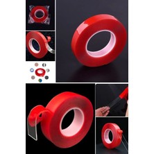 Munico Şeffaf Silikon Çift Taraflı Bant 18MM x 2 Metre Yüksek Mukavemet Çıkartma Yapışkan Etiket