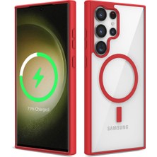 ZM Store Galaxy S23 Ultra Uyumlu Kılıf M-Safe Özellikli Sert Şeffaf Silikon Ege Kapak