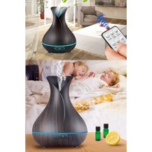 Munico Koyu Kahverengi 400 ml Vazo Hava Nemlendirici Hava Temizleme Buhar Makinesi Büyük Boy Ahşap