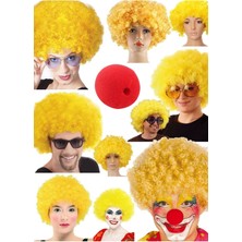 Munico Peruk Renkli Patlayan Palyaço Peruk + Palyaço Burnu Rengarenk Cosplay Cadılar Bayram Hayranları Için