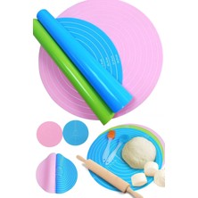 Munico Yapışmaz Yuvarlak Silikon Hamur Haddeleme Matı Pişirme Pasta Pedi Levha Astar Kek Döner Tabla Stand