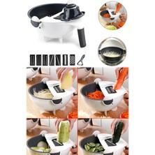 Munico 5 Başlıklı Meyve Sebze Doğrayıcı Hem Rende Hem Süzgeç Şeflerin Tercihi Çok Fonksiyonel Sebzelik Set